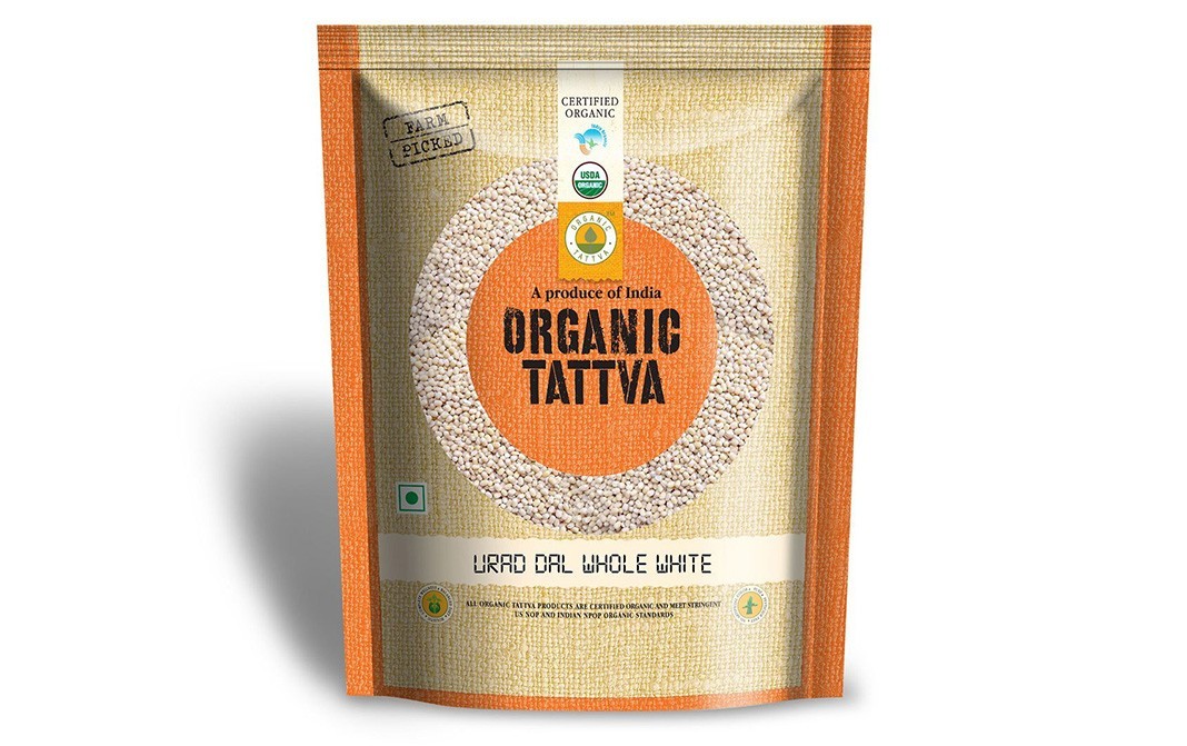 Organic Tattva Urad Dal Whole White    Pack  500 grams